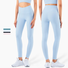 Leggings de fitness de goteo de gotas sin costura Pantalones de yoga de cintura Leggings Rápido Blue Mujer Leggings Sport Leggings